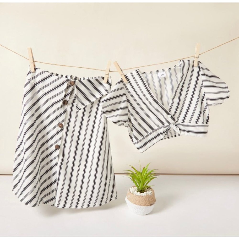 crop top shirt with button front skirt set bundle summer beach